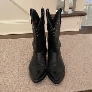 Harley Davidson studded black cowboy boots sz 7
